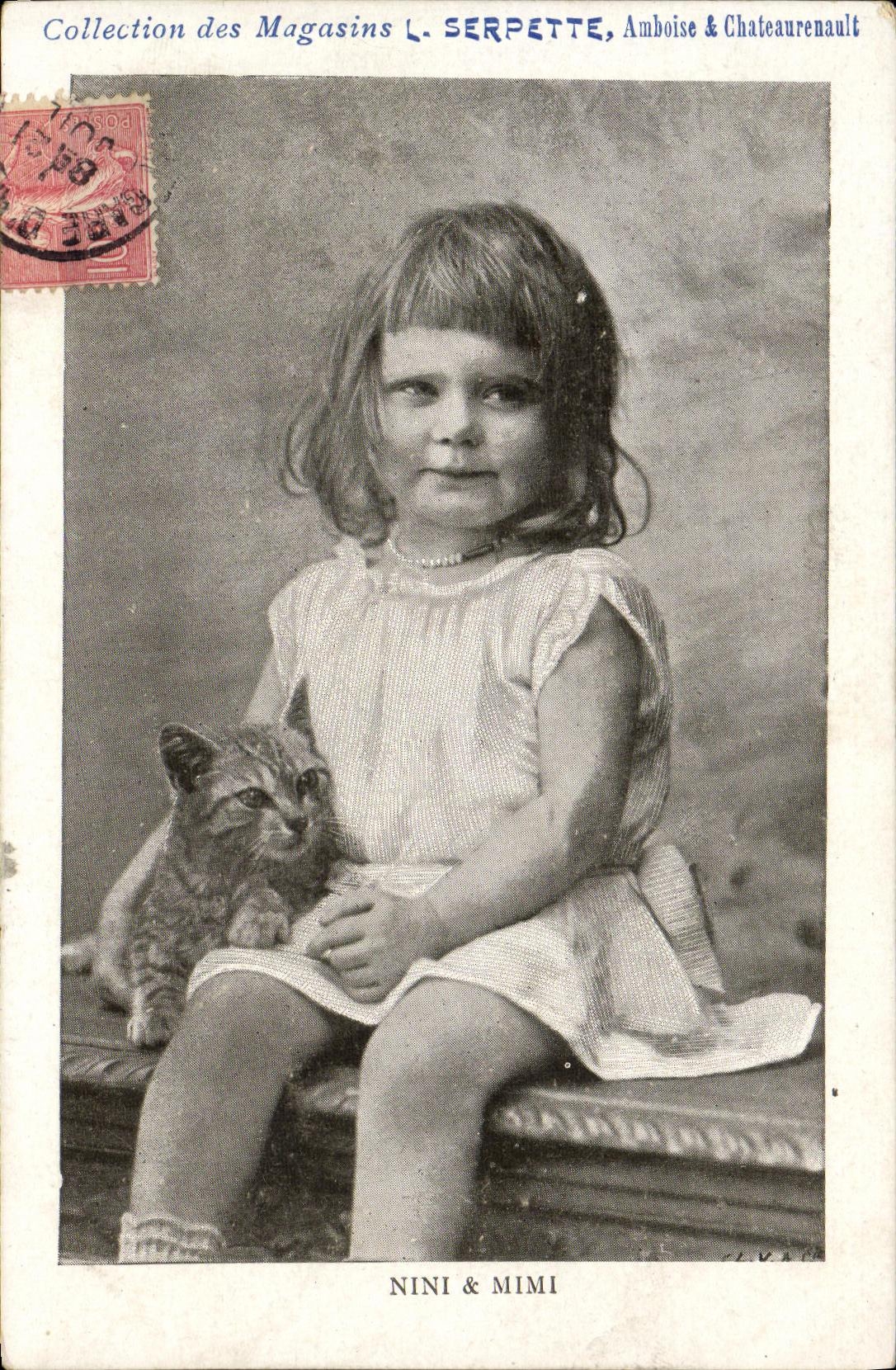 CPA Fantaisie Enfant Chat Chaton Nini et Mimi