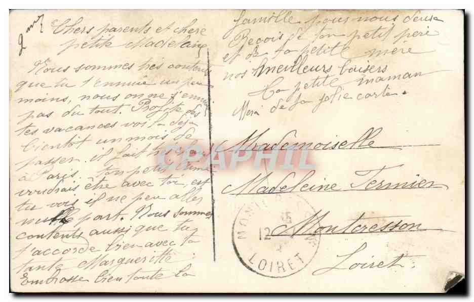 CPA Fantaisie Enfant Grand maman — Verso