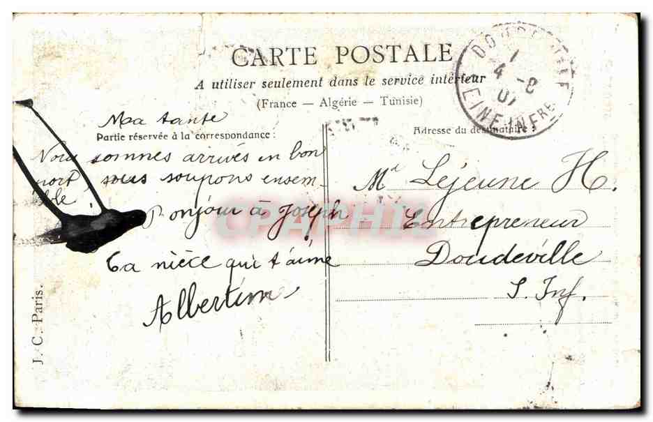 CPA Fantaisie Enfant Charrette fleurie  — Verso