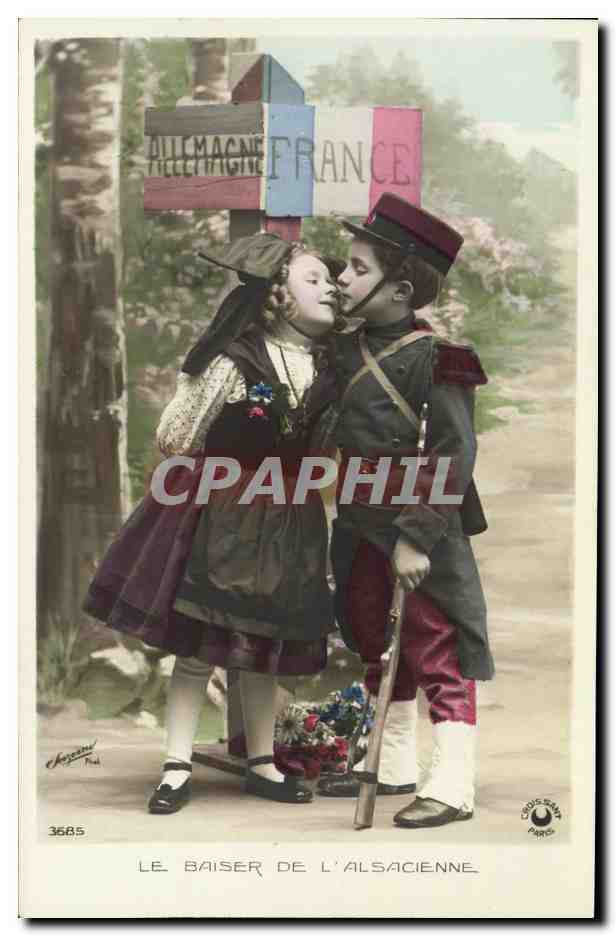 CPA Fantaisie Enfants Allemagne France Militaria