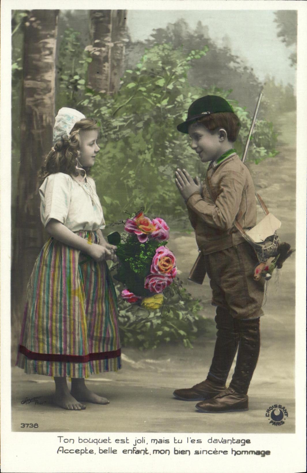 CPA Fantaisie Enfants Chasse Chasseur