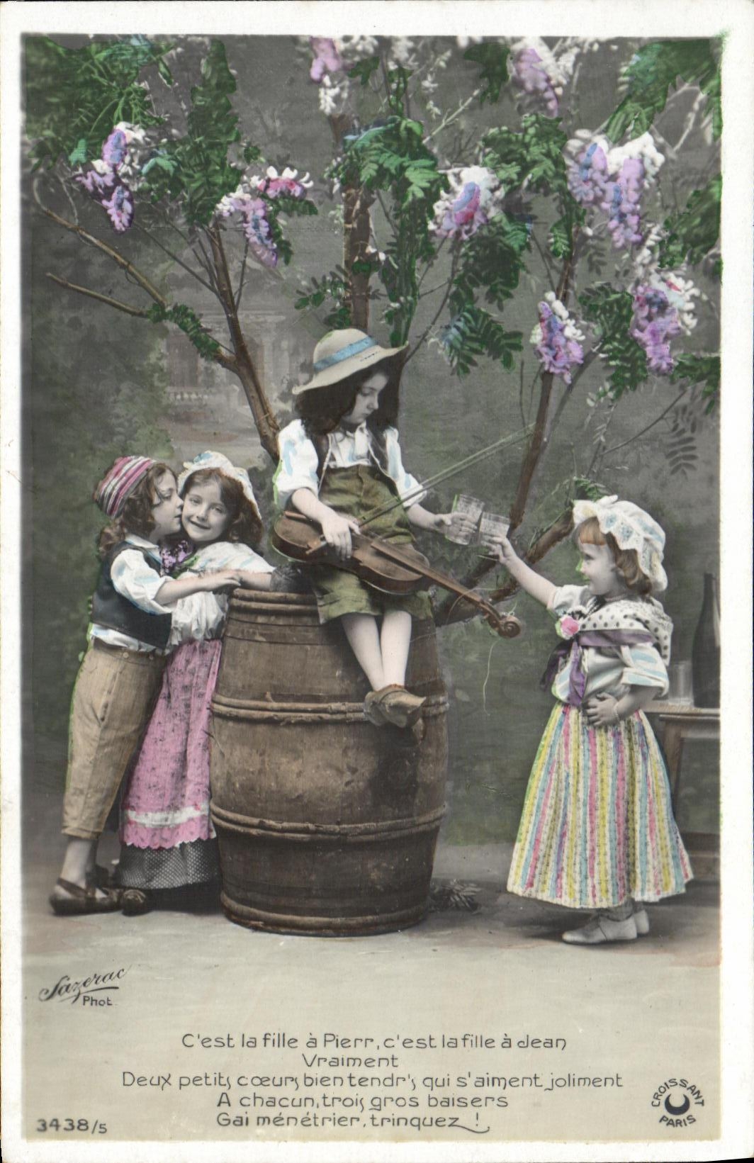 CPA Fantaisie Enfants Violon Folklore 