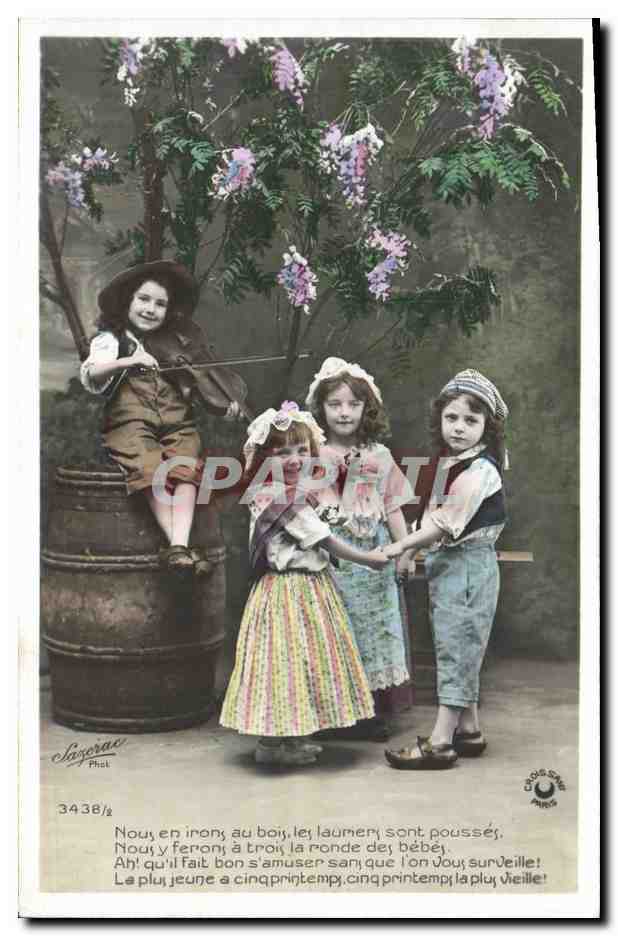CPA Fantaisie Enfants Violon Folklore 