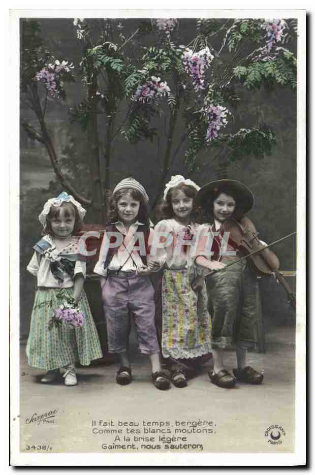 CPA Fantaisie Enfants Violon Folklore 