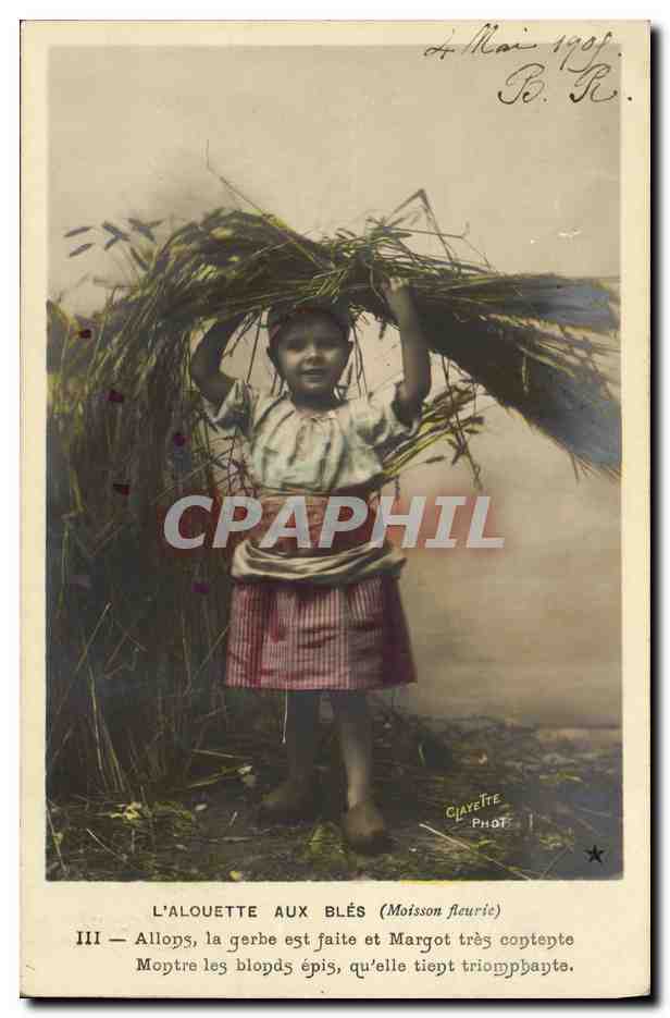 CPA Fantaisie Enfant L alouette aux bles