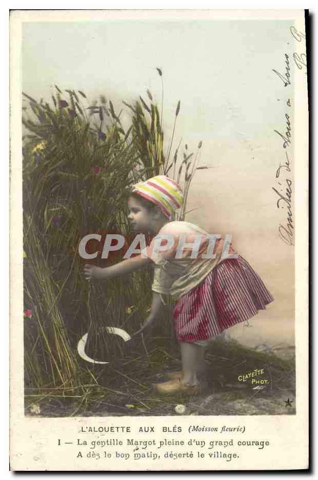 CPA Fantaisie Enfant L alouette aux bles
