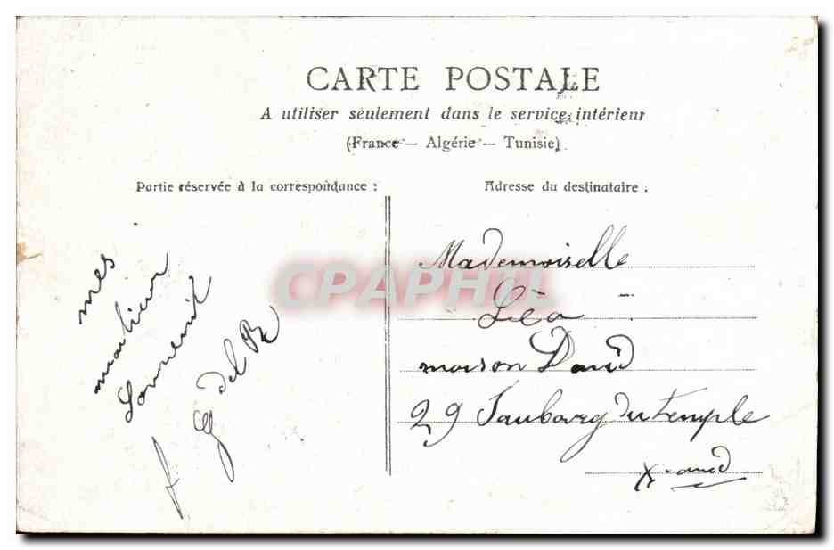 CPA Fantaisie Enfant Printania — Verso