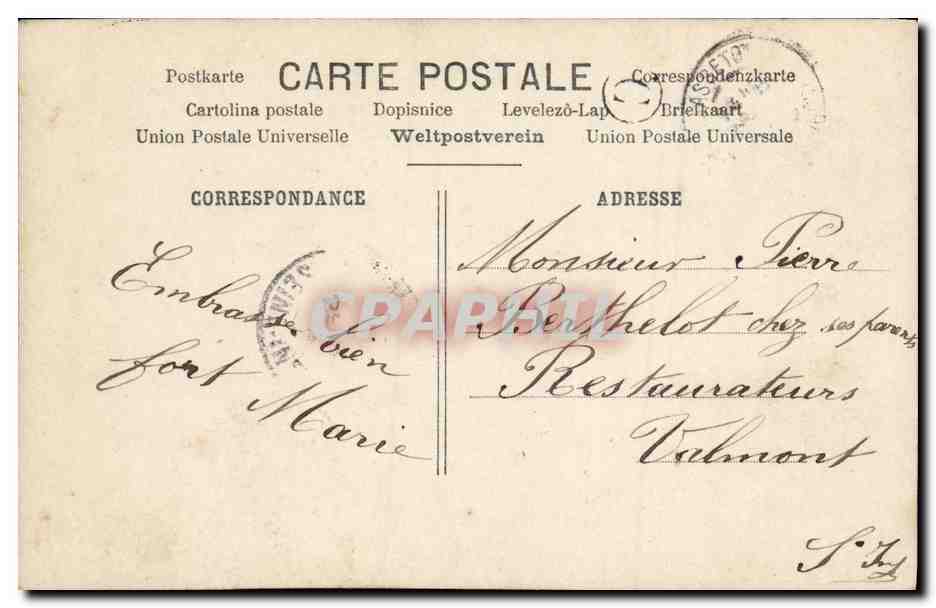 CPA Fantaisie Enfant La dinette Chiens — Rückseite