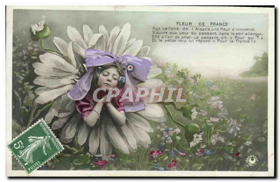 CPA Fantaisie Enfant Fleur de France