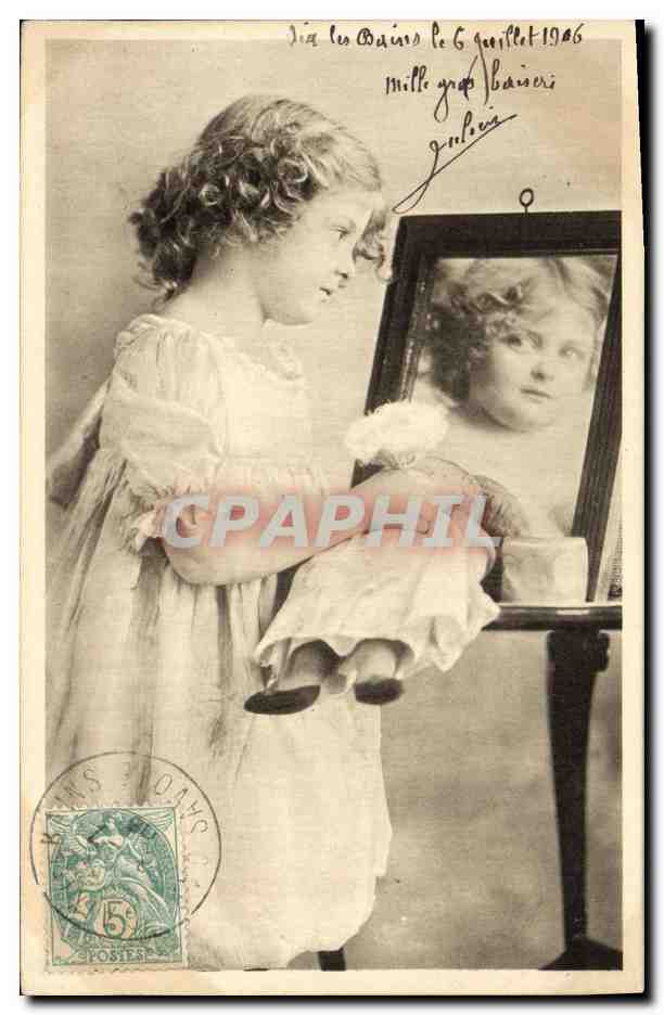 CPA Fantaisie Enfant dans le miroir