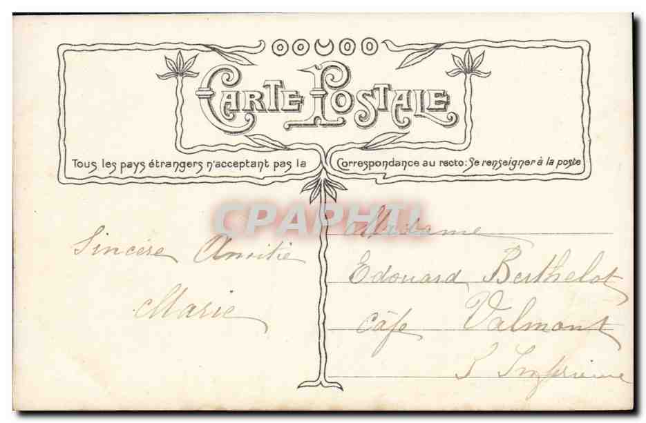 CPA Fantaisie Enfant Fleur de France — Verso