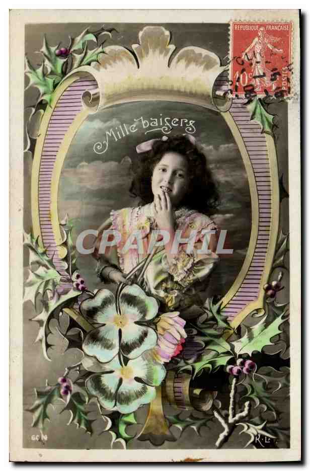 CPA Fantaisie Enfant Mille baisers
