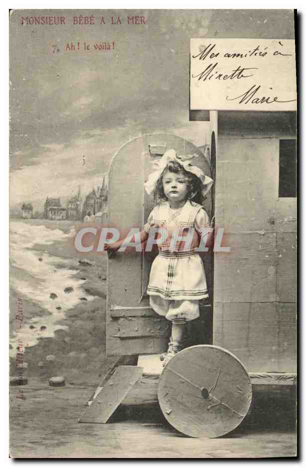 CPA Fantaisie Enfant Monsieur Bebe a la mer