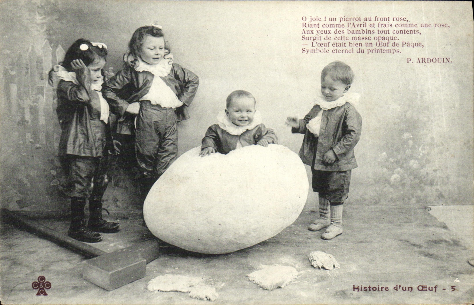 CPA Fantaisie Enfants Histoire d un oeuf