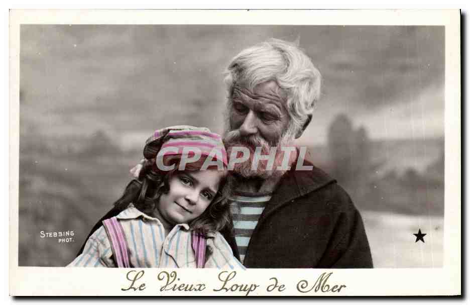 CPA Fantaisie Enfant et grand pere Vieux loup de mer