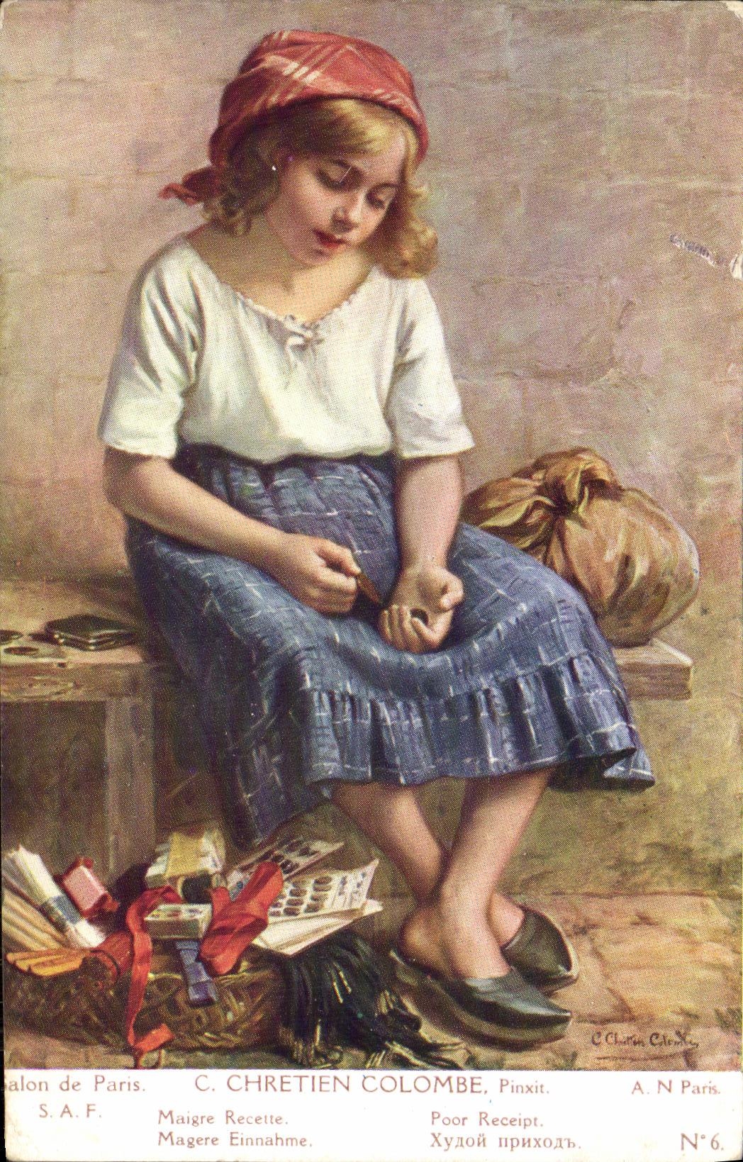 CPA Fantaisie Enfant Salon de Paris Chretien Colombe Maigre recette