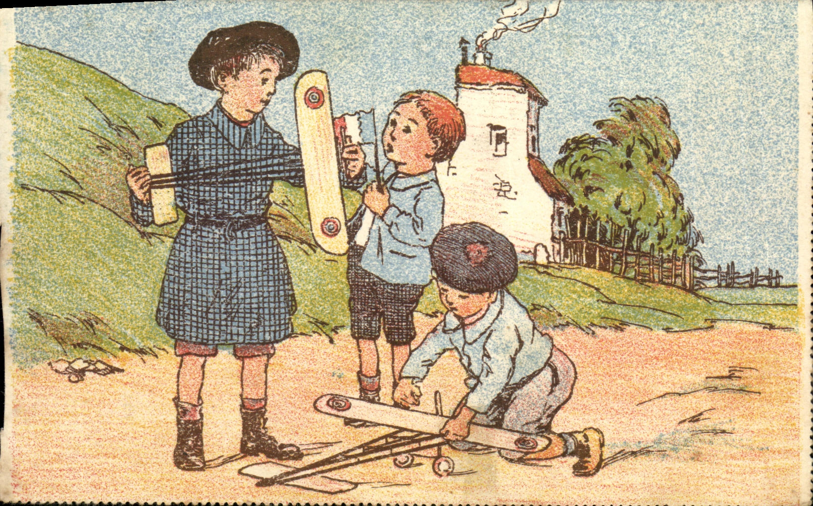 CPA Fantaisie Enfants avions