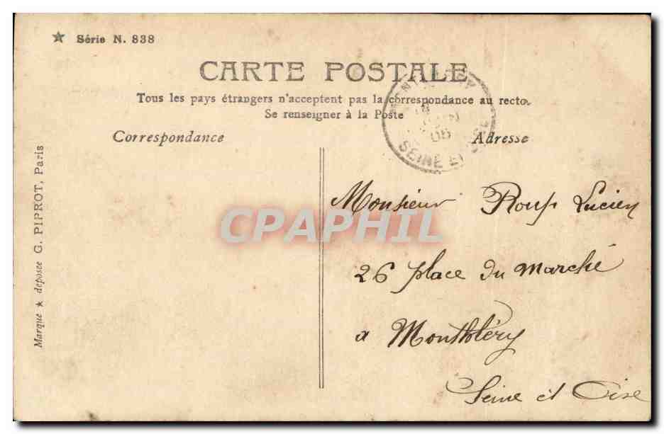 CPA Fantaisie Enfant Bonheur conjugal Femme — Verso