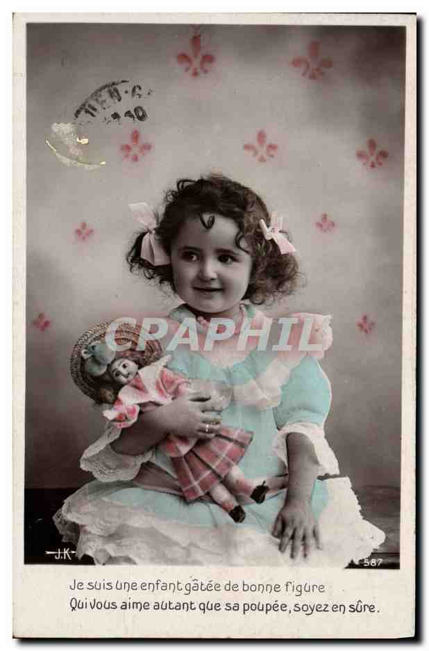CPA Fantaisie Enfant et poupee