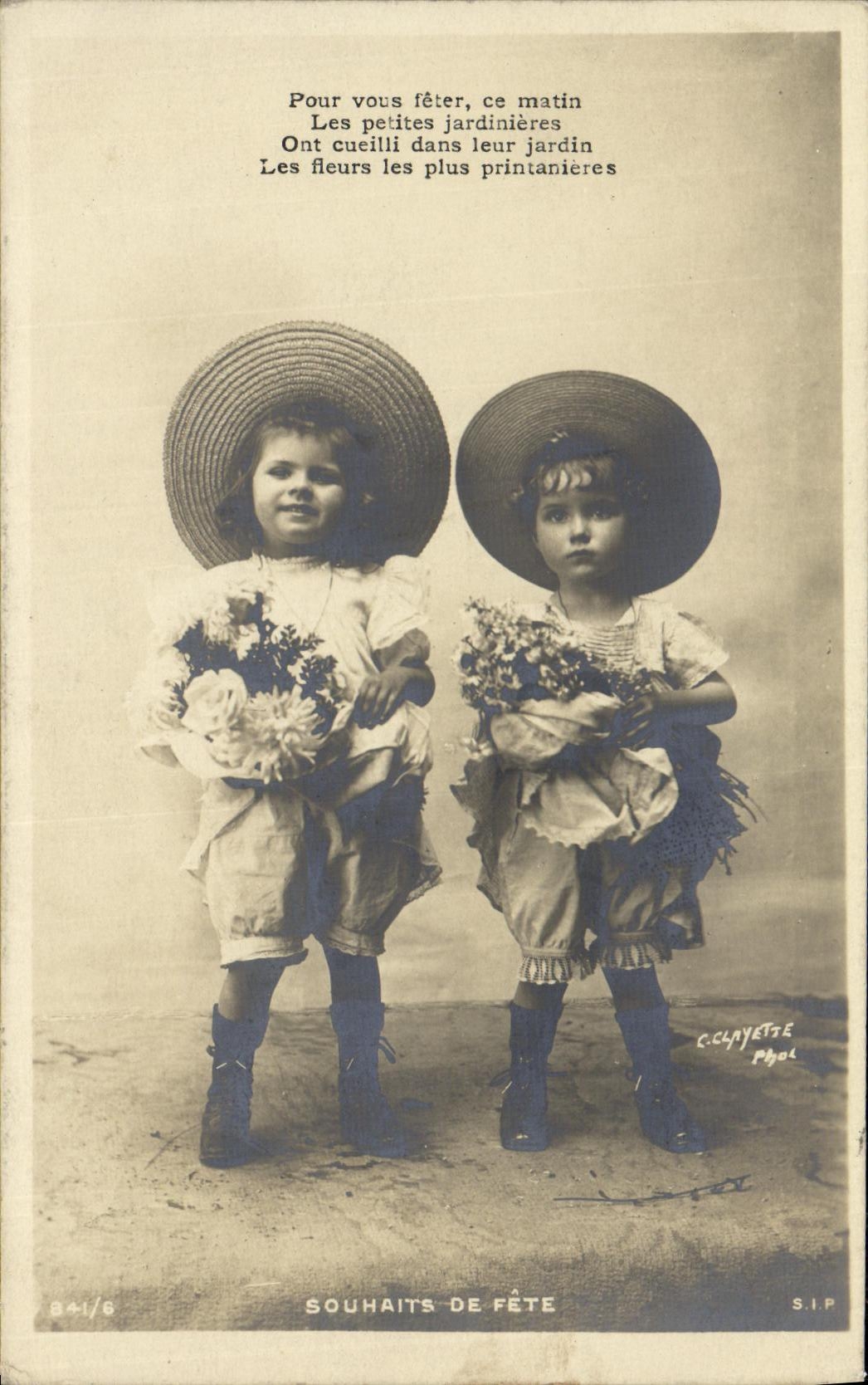 CPA Fantaisie Enfants Souhaits de fete