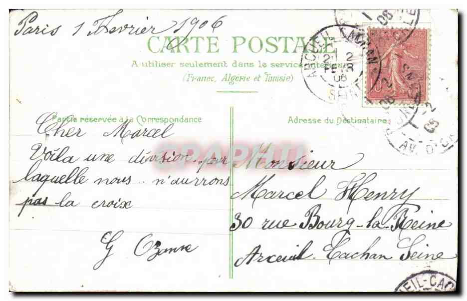 CPA Fantaisie Enfants La division — Rückseite