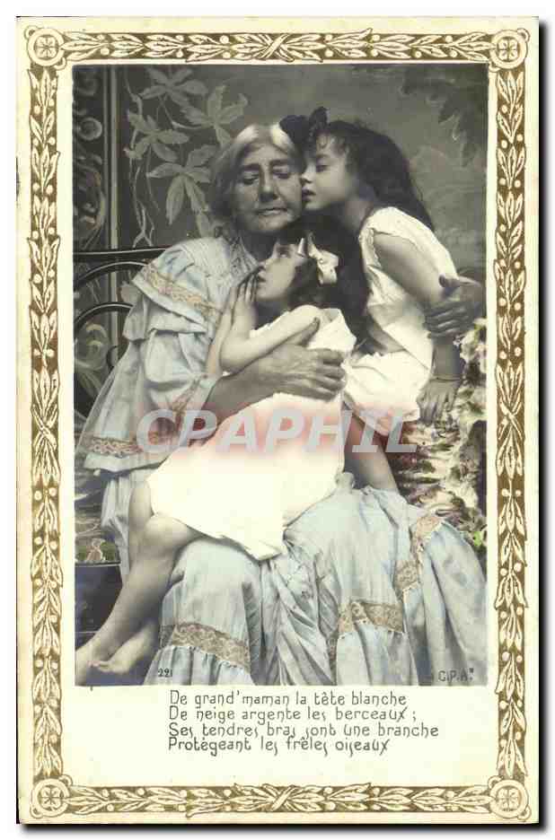 CPA Fantaisie Enfants Grand mere