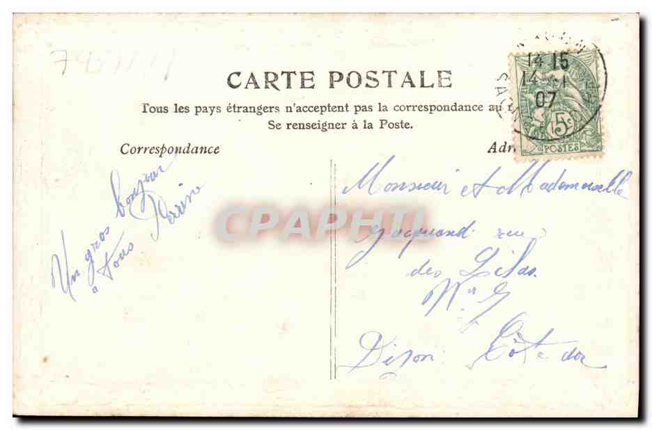 CPA Fantaisie Enfants Grand mere — Verso