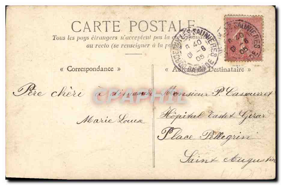 CPA Fantaisie Enfants Chevre — Rückseite