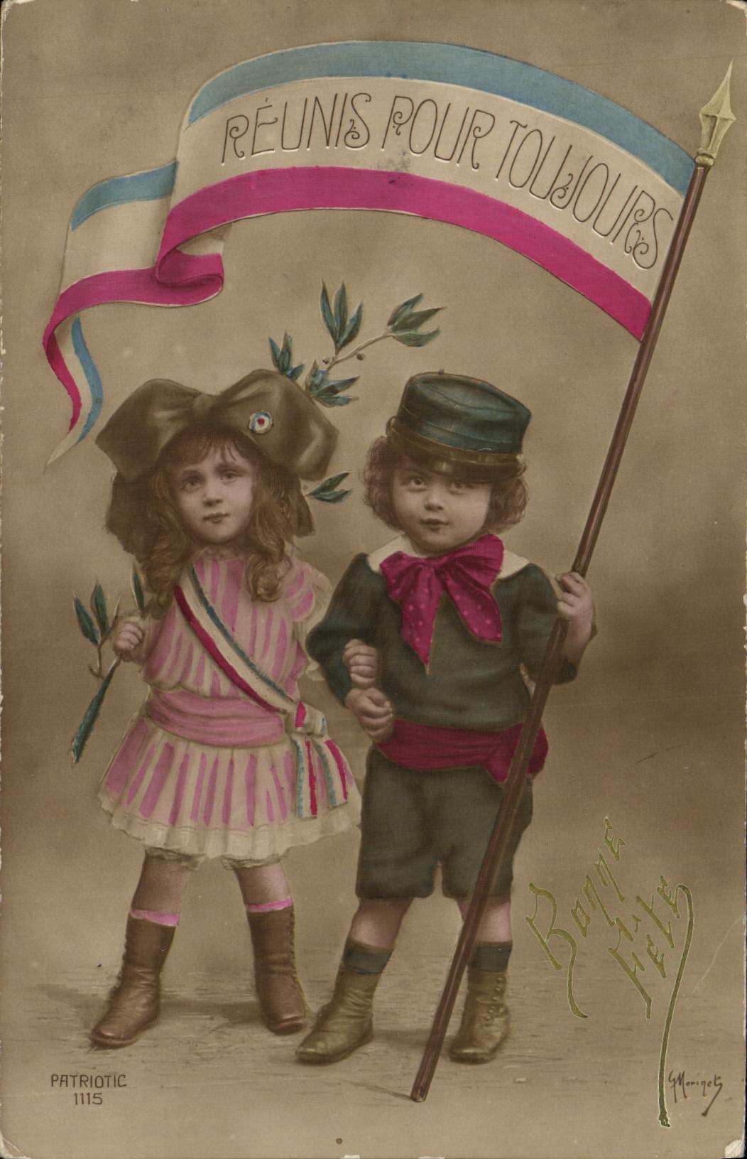 CPA Fantaisie Enfants Alsace Reunis pour toujours