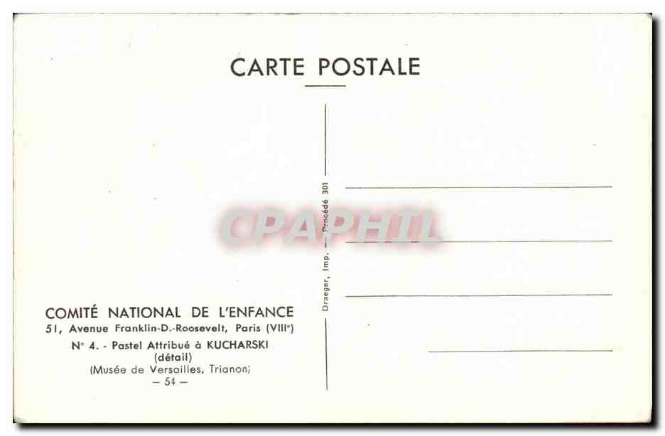 Portrait d'enfant — musée de Versailles — Comité National de l'Enfance, n°4 — Verso