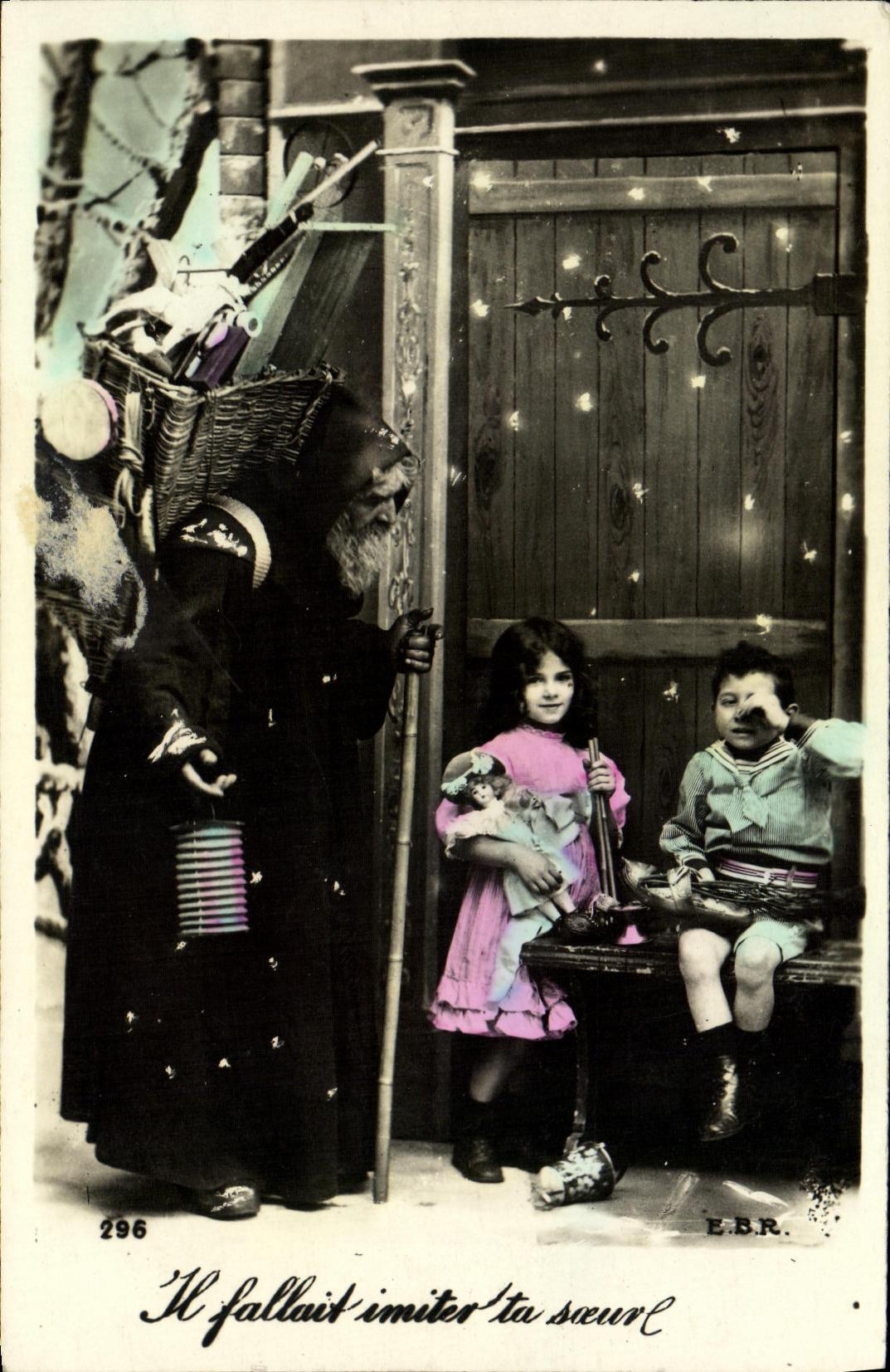 CPA Fantaisie Enfants Pere Noel