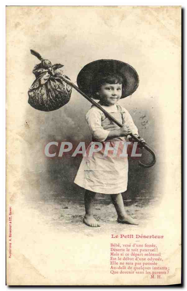 CPA Fantaisie Enfant Le petit deserteur Militaria 