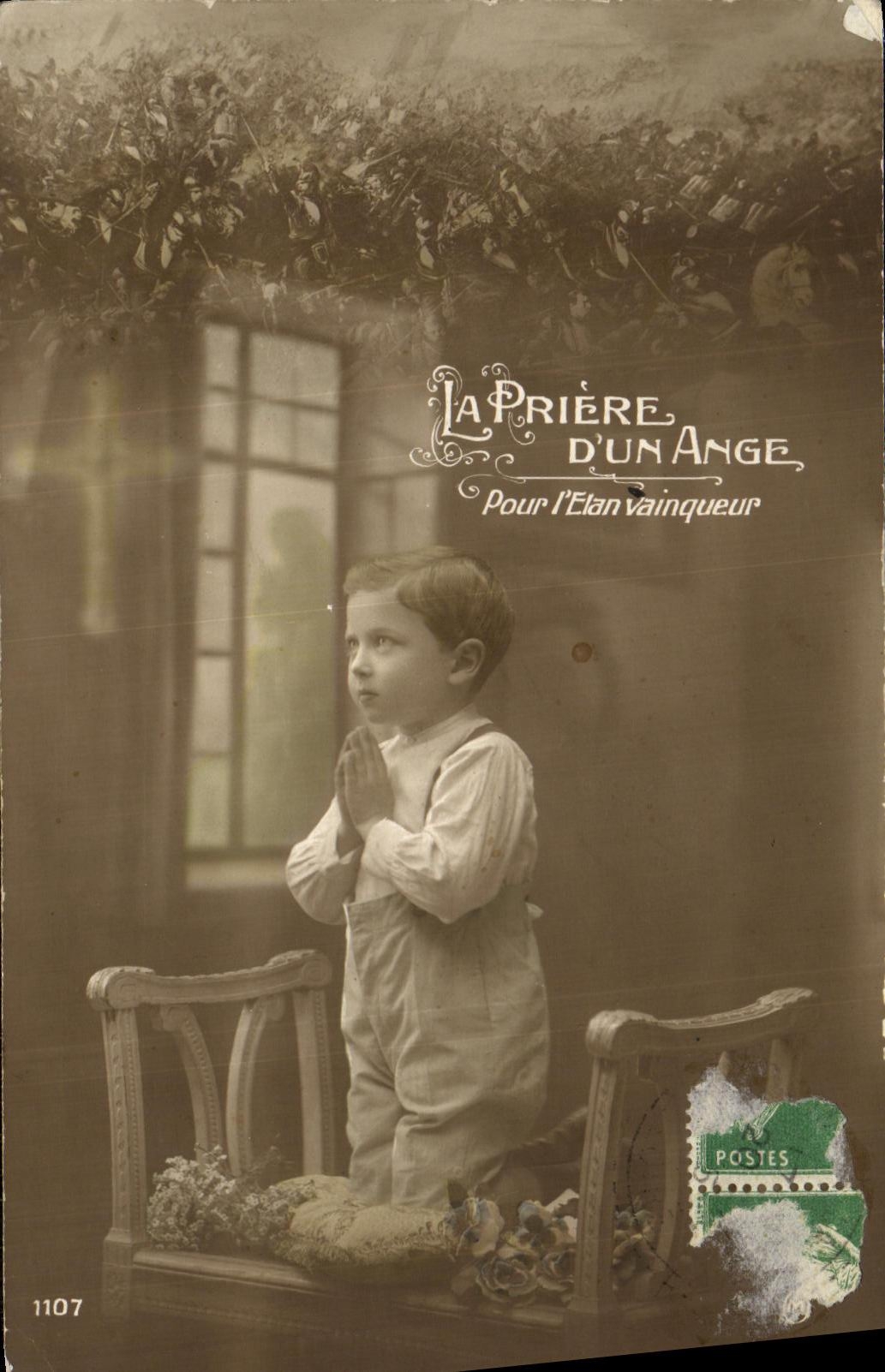 CPA Fantaisie Enfant La priere d un ange