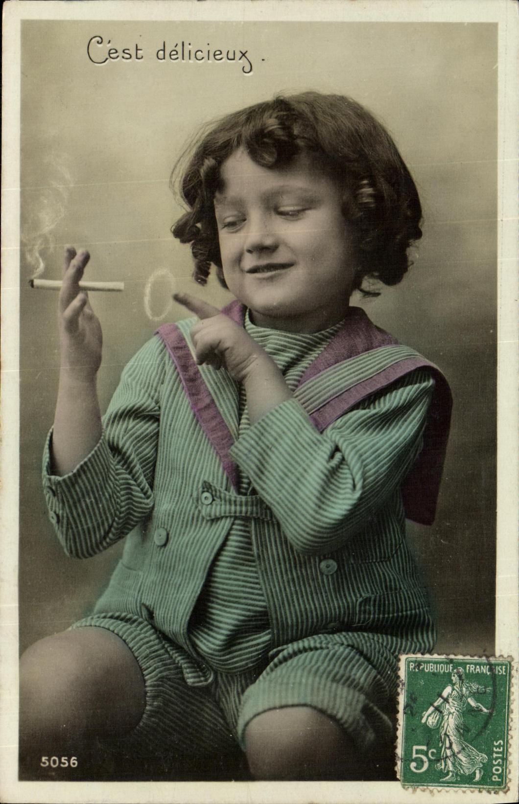 CPA Fantaisie Enfant Cigarette Tabac