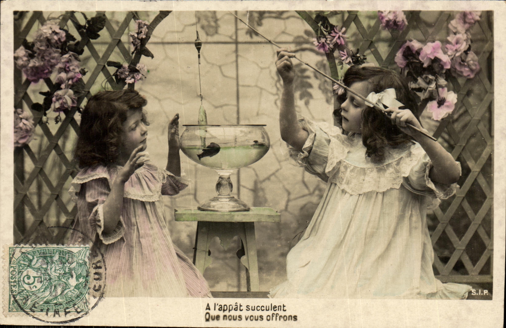 CPA Fantaisie Enfants Poisson Peche