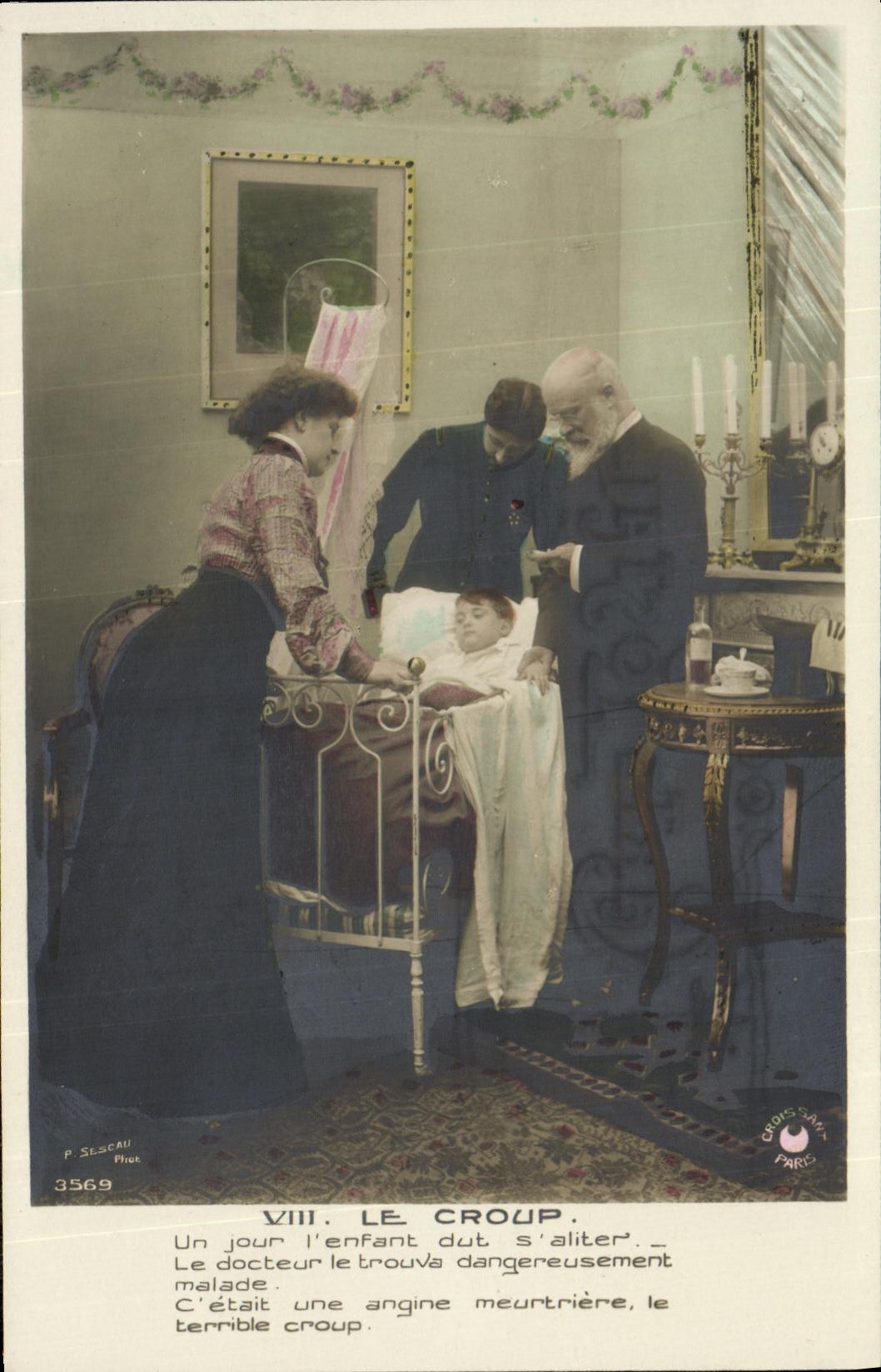 CPA Fantaisie Femme Enfant Docteur Le Croup
