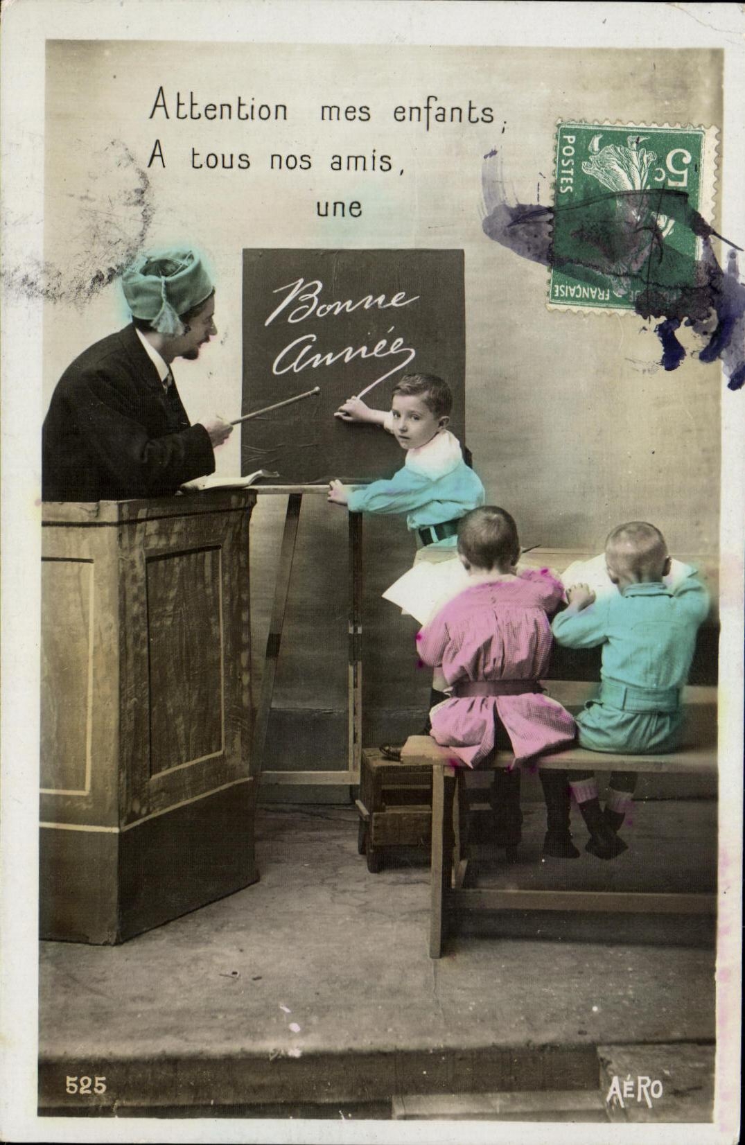 CPA Fantaisie Enfants Maitre d ecole