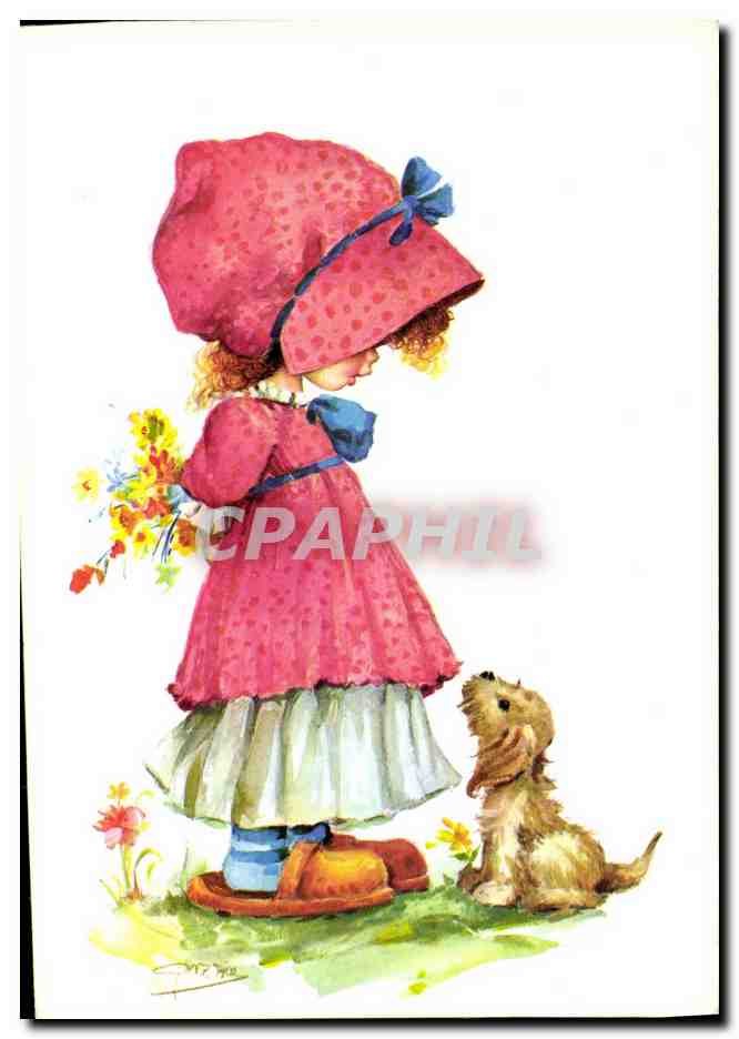 CPM Fantaisie Enfants Chien