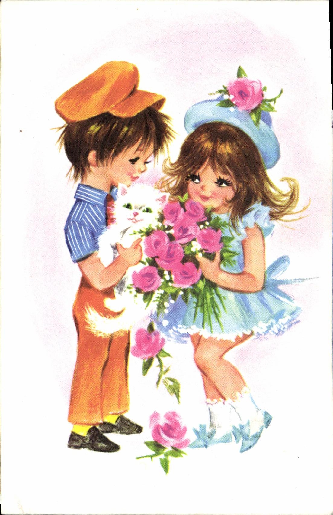 CPM Fantaisie Enfants Chat