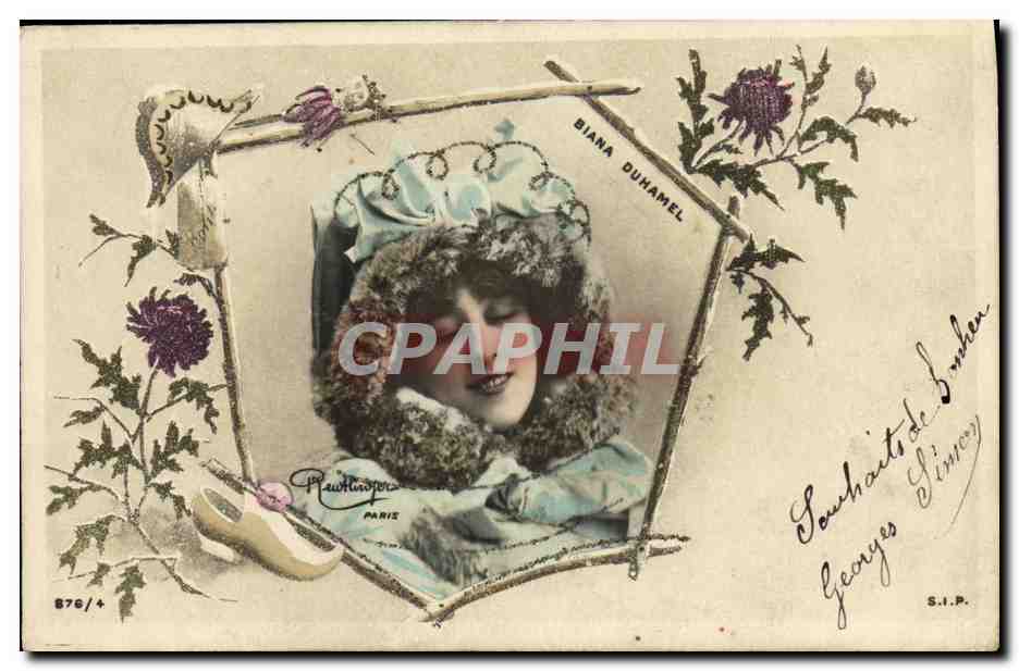 Biana Duhamel — Gerahmtes Portrait — P. R. P. Paris, Nr. B76/4