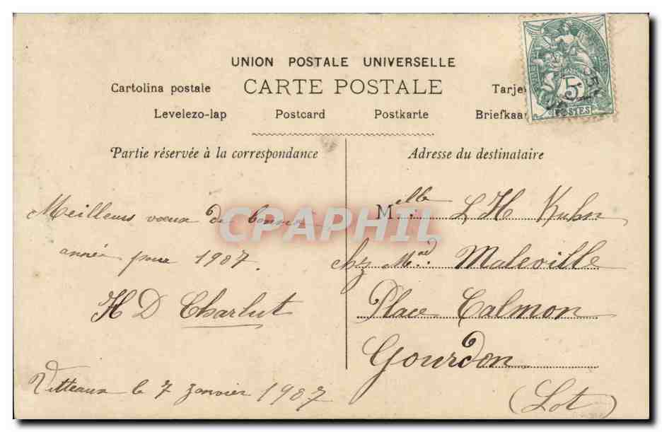 CPA Fantaisie Femme Dubel — Rückseite