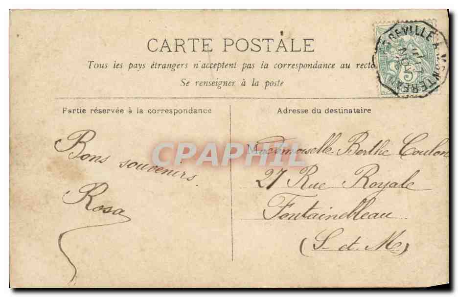 M. Desgenets — Portrait féminin en robe bleu pâle et dentelle — Reustlinger Paris n°1067 — Reverso