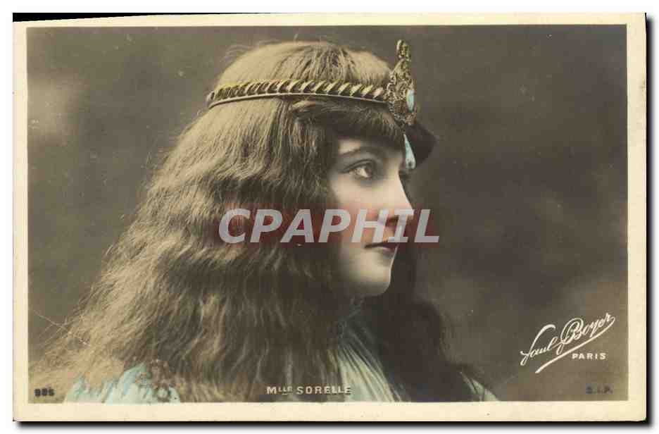 Mlle Sorelle — Portrait de profil avec diadème — Paul Boyer, Paris, n° 985