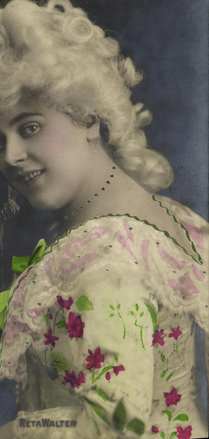 Reta Walter — Ritratto di donna in abito fiorito — Reta Walter