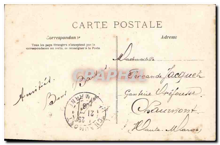 Melle d'Estriaoc — Casino de Paris — éditeur inconnu, n° de série non visible — Verso