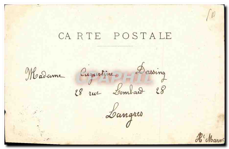 CPA Fantaisie Femme Archer — Verso