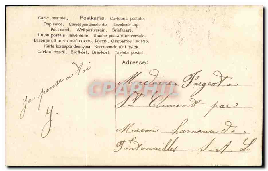 CPA Fantaisie Femme Amphitriye — Rückseite