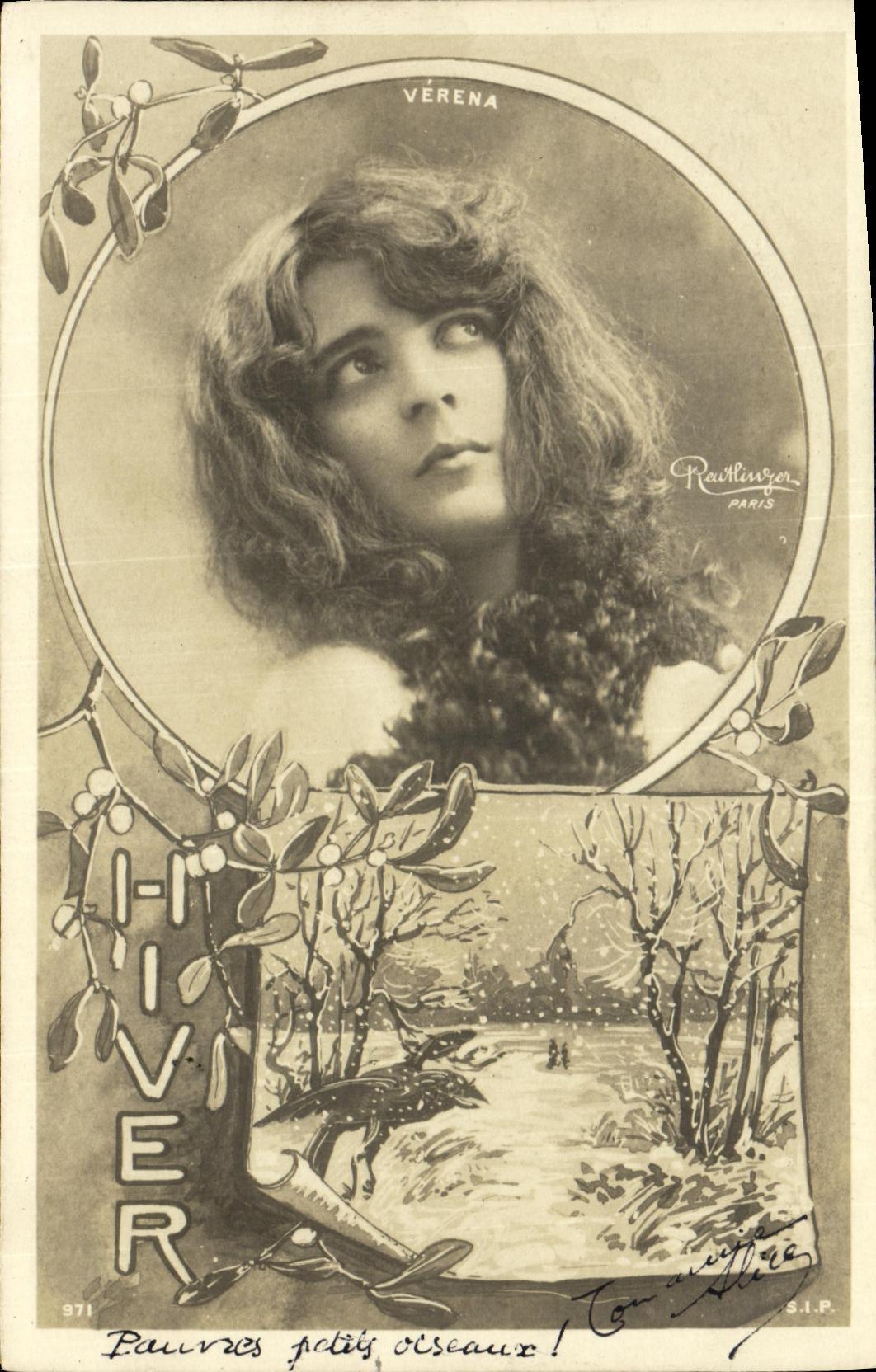 CPA Fantaisie Femme Verena Hiver