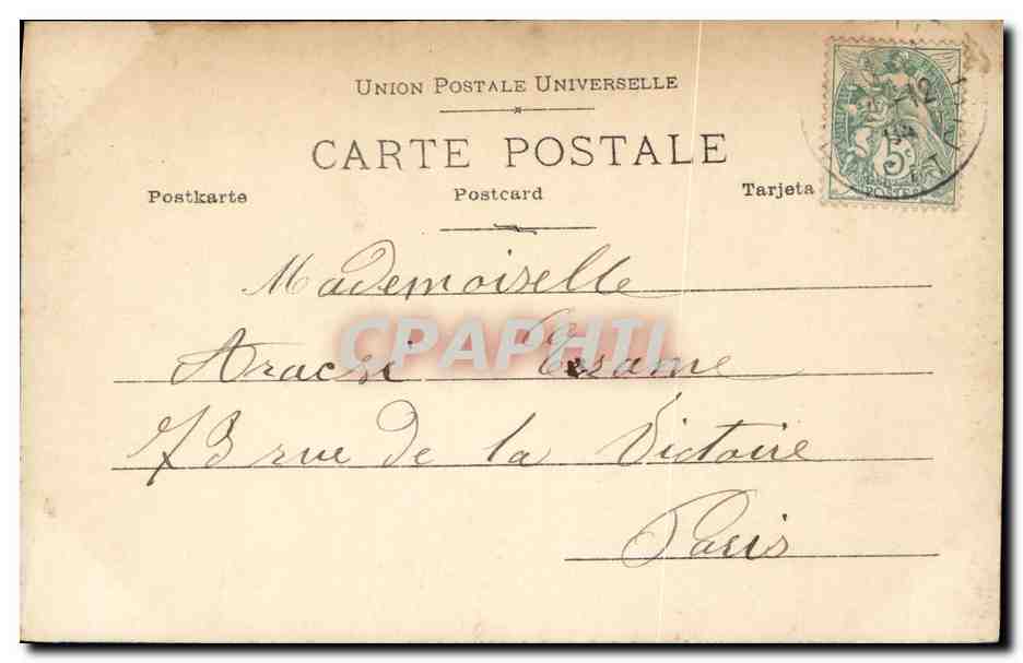 CPA Fantaisie Femme Dallet Gymnase — Rückseite
