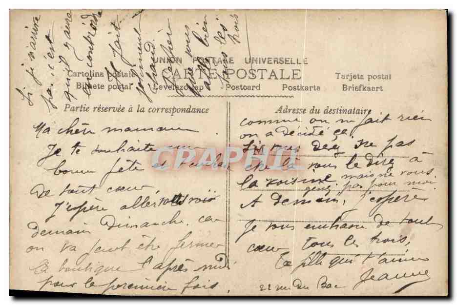 CPA Fantaisie Femme Lyses — Verso